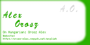 alex orosz business card